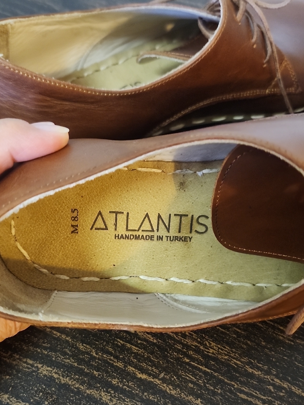 ATLANTIS Handmade Barefoot  Oxfords Leather Shoes Mens 8.5 Turkey - Picture 2 of 7